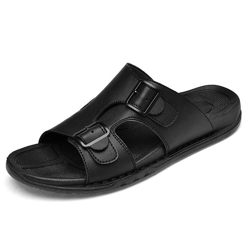 Crews Cowhide Leather Slide Sandals