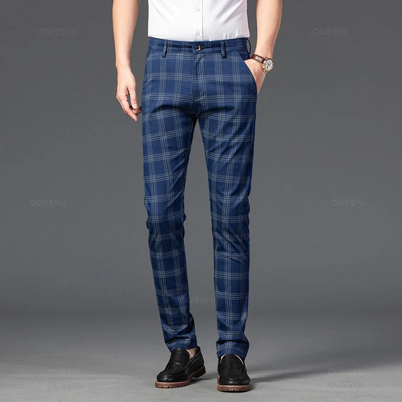 Harwick Men's Plaid Straight-Leg Trousers