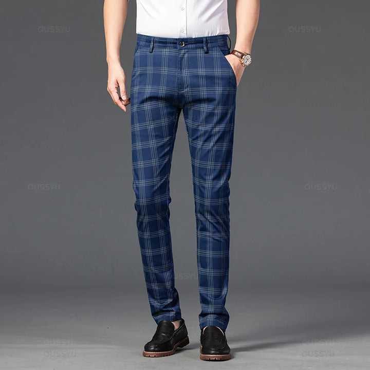 Harwick Men's Plaid Straight-Leg Trousers