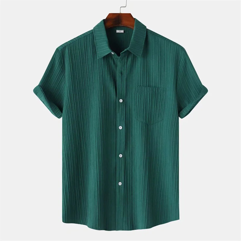 Hawthorne Men's Linen Short Sleeve Button Up Shirt