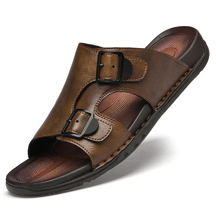 Crews Cowhide Leather Slide Sandals