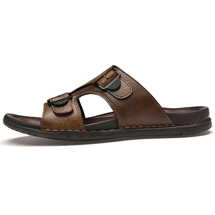 Crews Cowhide Leather Slide Sandals