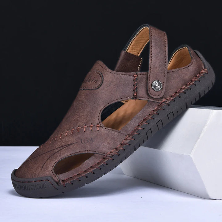 Cordovan Genuine Leather Fisherman Sandals