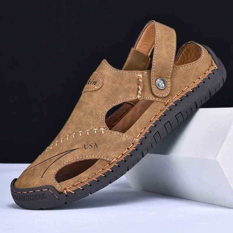 Cordovan Genuine Leather Fisherman Sandals