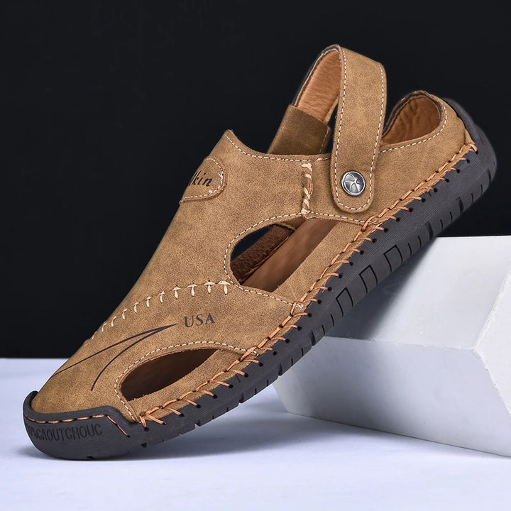 Cordovan Genuine Leather Fisherman Sandals