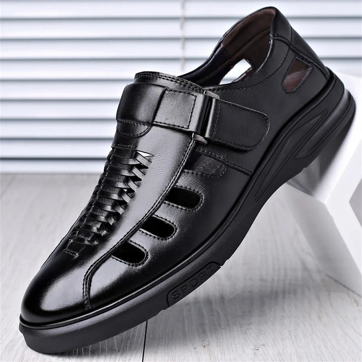 Bennett Closed-Toe Leather Sandals