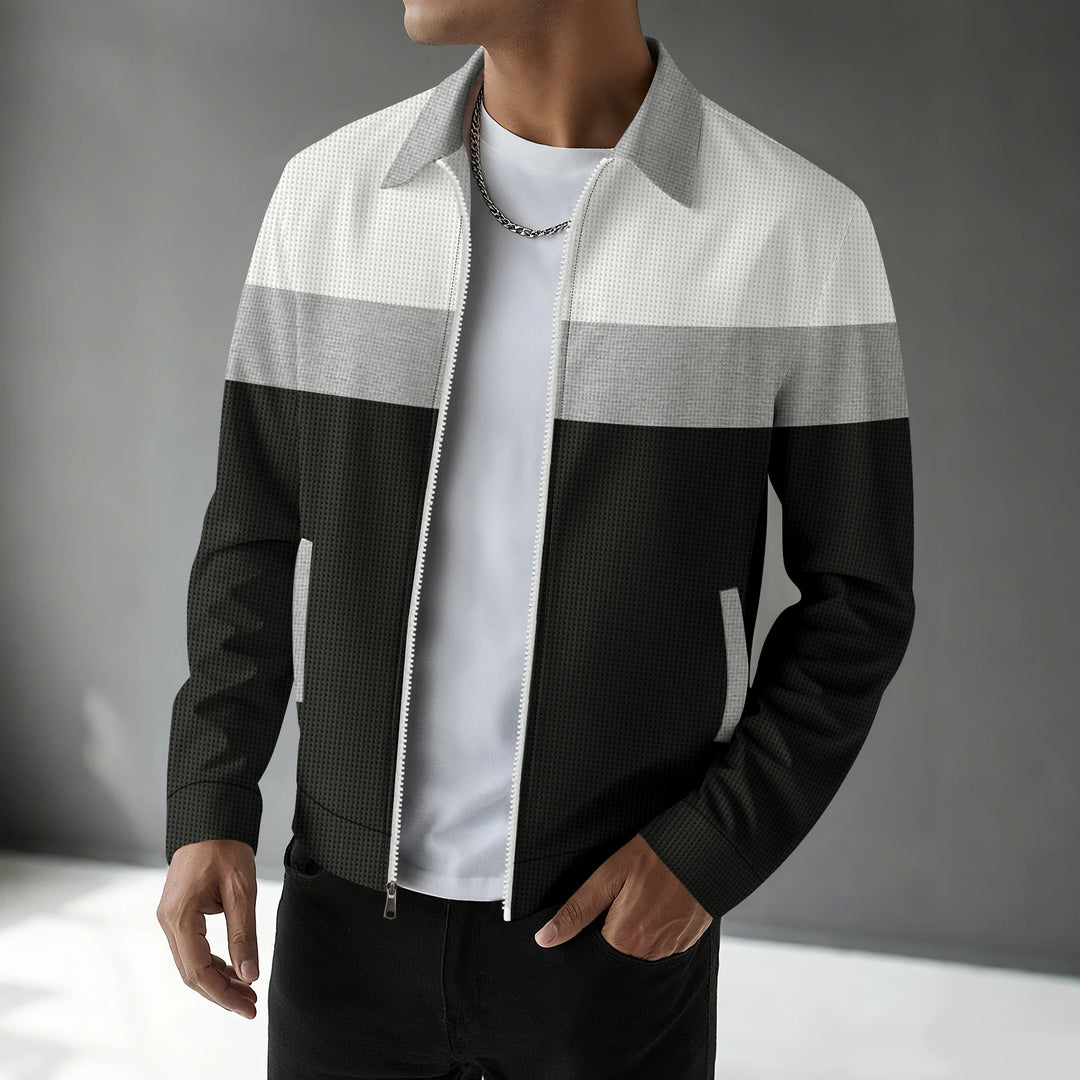 Valen Men's Waffle Knit Zip-Up Jacket