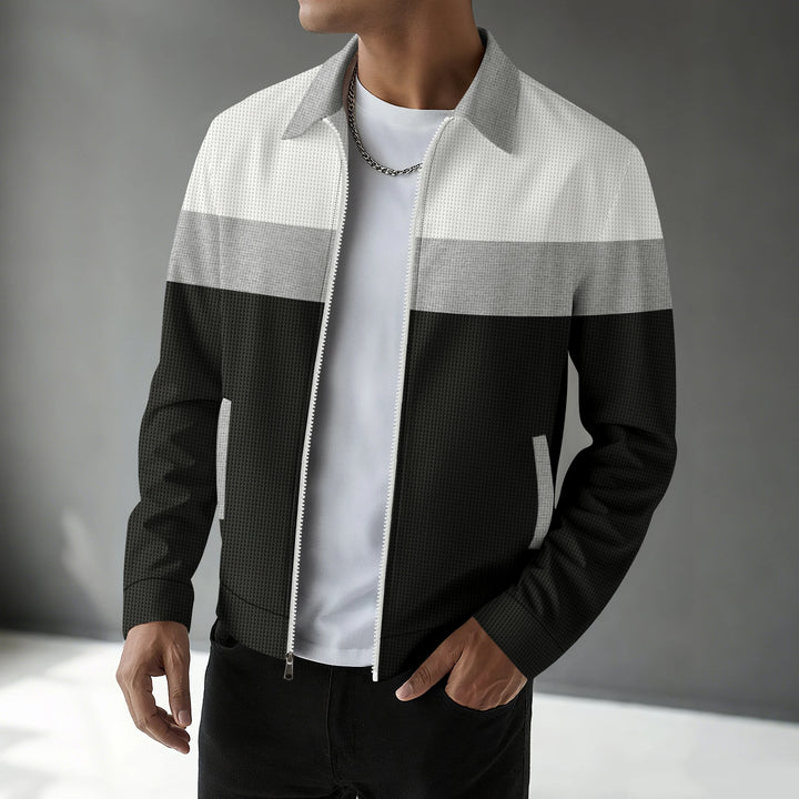 Valen Men's Waffle Knit Zip-Up Jacket