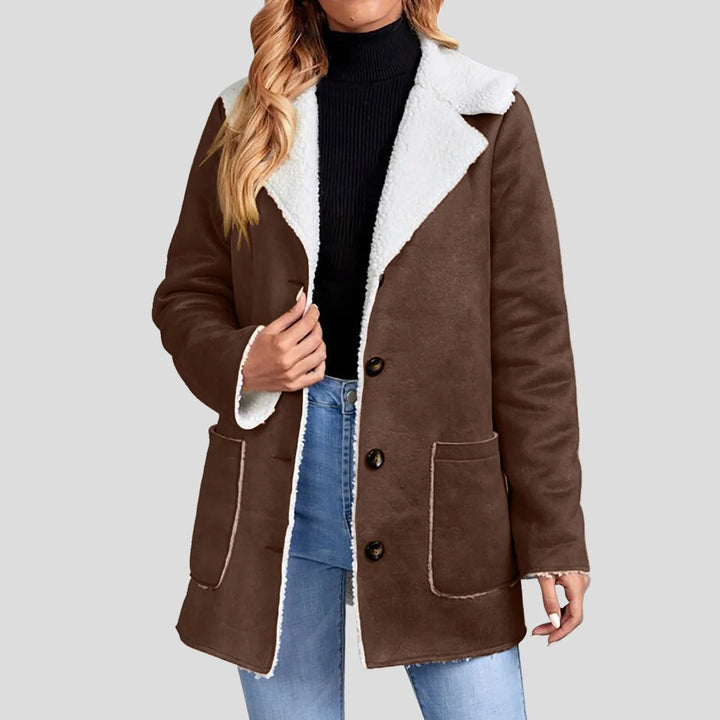 Sable Women's Suede Sherpa-Lined Blazer Coat