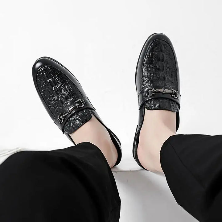 Zane Men's Genuine Leather Backless Mules