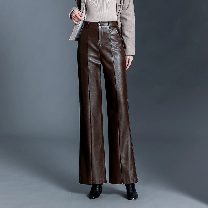 Vesper Women's Flat Front Faux Leather Pants