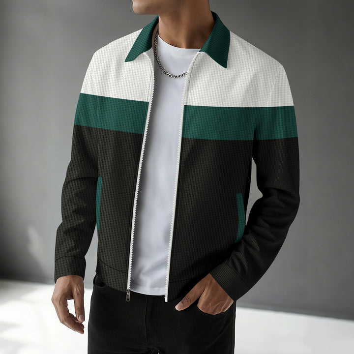 Valen Men's Waffle Knit Zip-Up Jacket