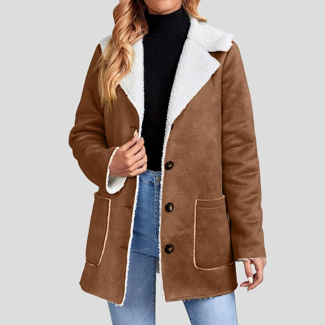 Sable Women's Suede Sherpa-Lined Blazer Coat