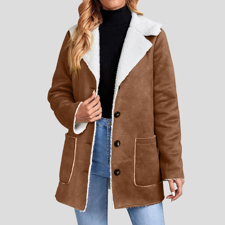 Sable Women's Suede Sherpa-Lined Blazer Coat