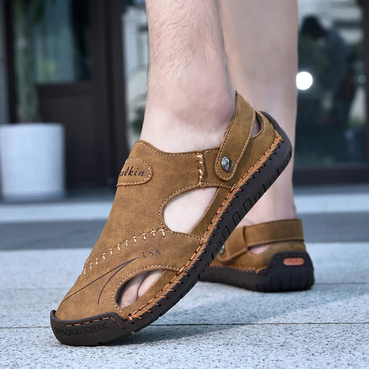 Cordovan Genuine Leather Fisherman Sandals