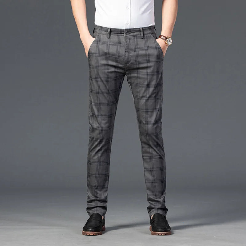 Harwick Men's Plaid Straight-Leg Trousers