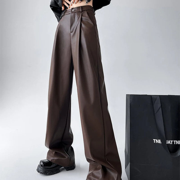 Ashby Women's Deep Pleat Faux Leather Trousers