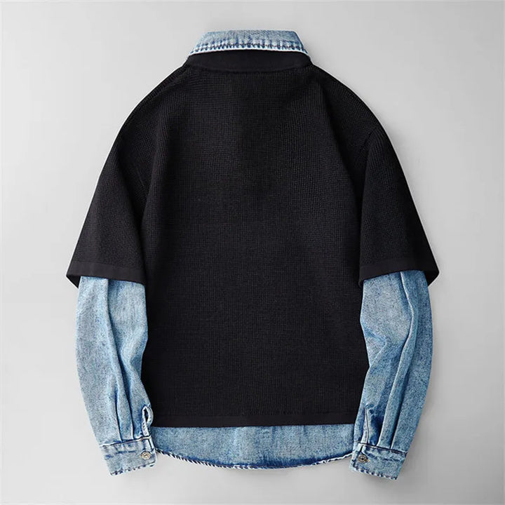 Jaxon Men's Layered Denim Sweater