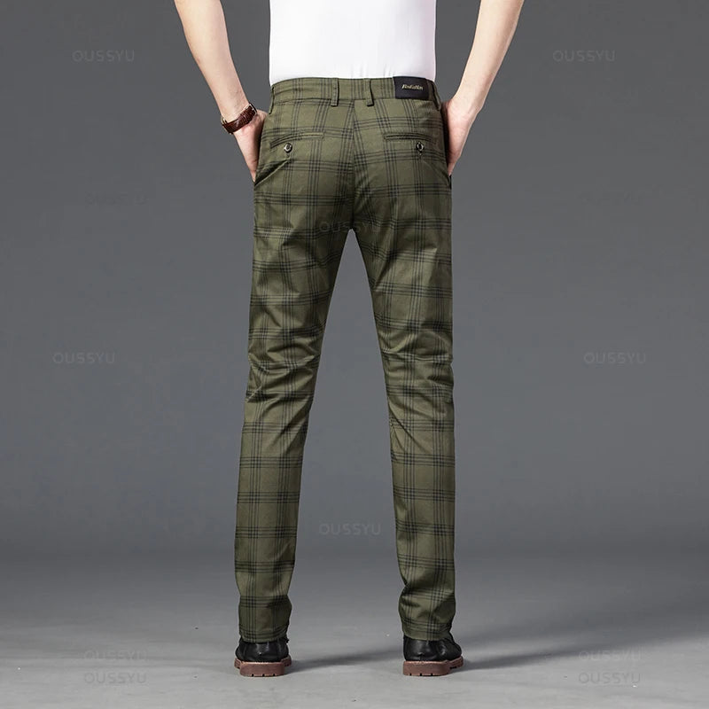 Harwick Men's Plaid Straight-Leg Trousers