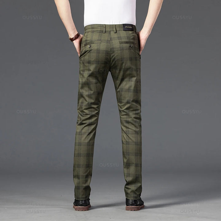 Harwick Men's Plaid Straight-Leg Trousers