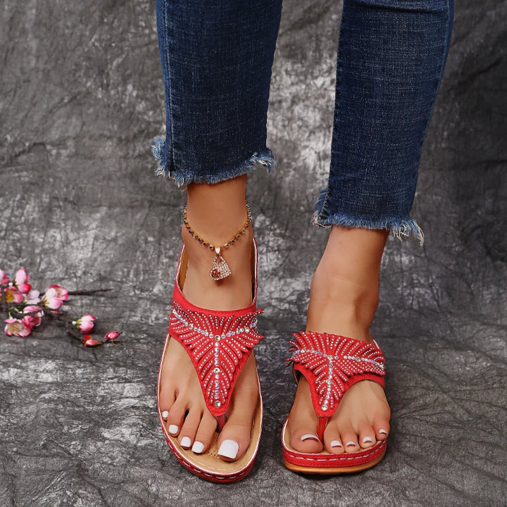 Calypso Rhinestone Wedge Sandals
