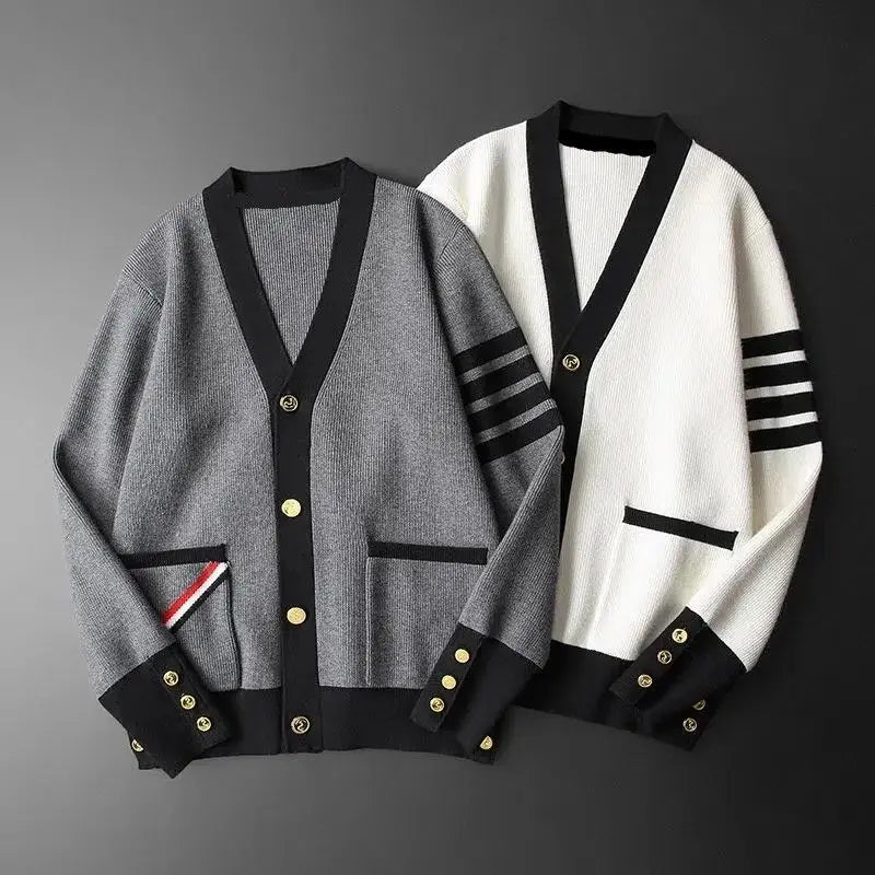 Braxton Royale Men's V-Neck Knit Cardigan
