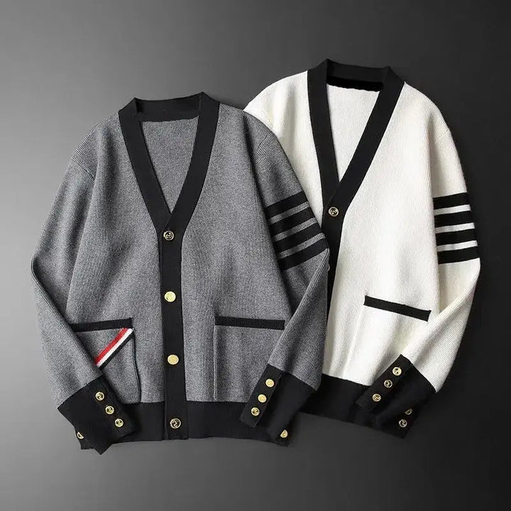 Braxton Royale Men's V-Neck Knit Cardigan