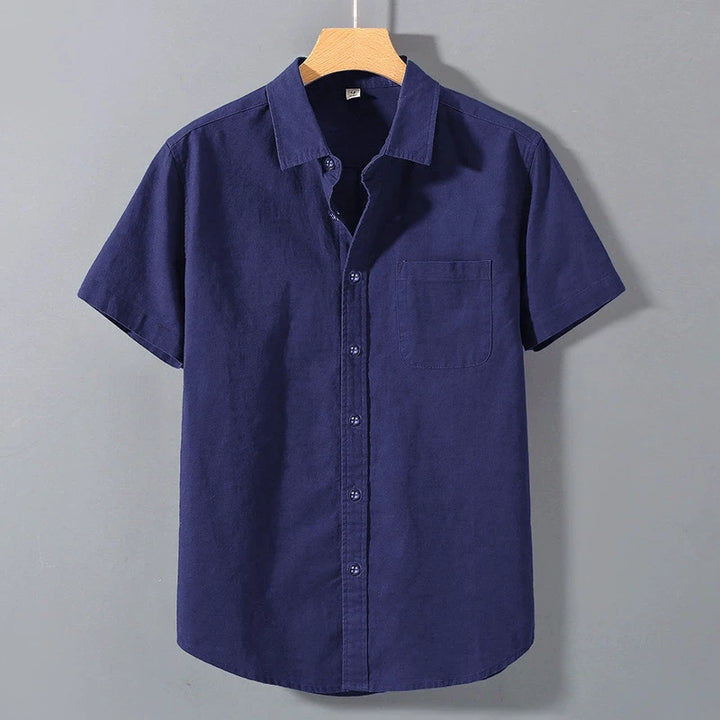 Colton Men's Breathable Cotton Short Sleeve Button Up Shirt