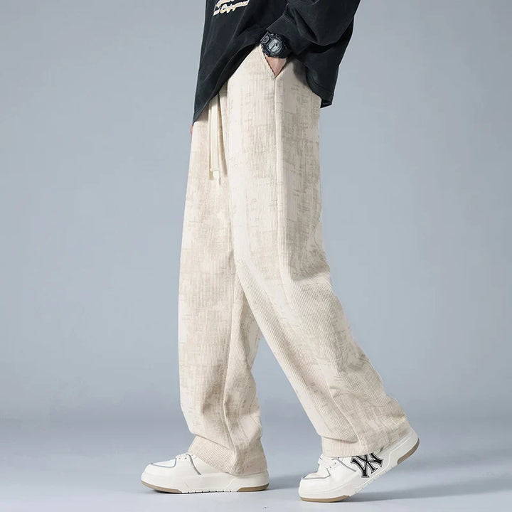 Vellova Men's Corduroy Wide-Leg Pants