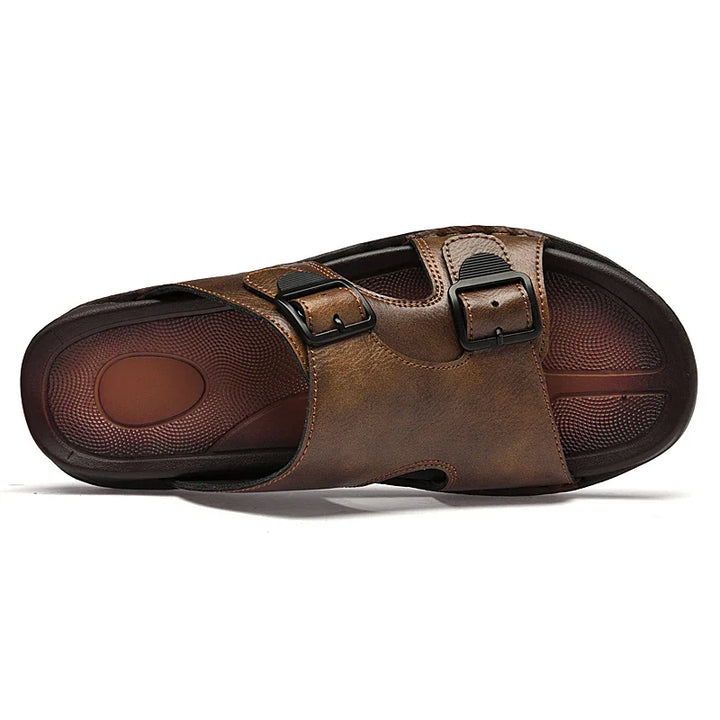 Crews Cowhide Leather Slide Sandals