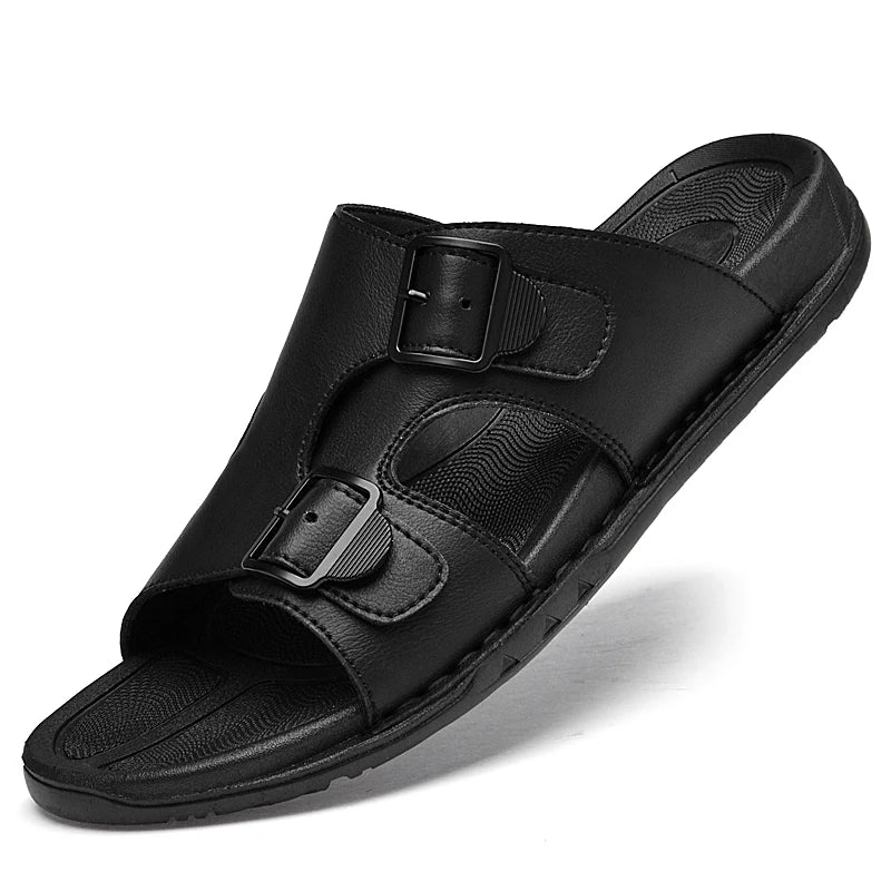 Crews Cowhide Leather Slide Sandals
