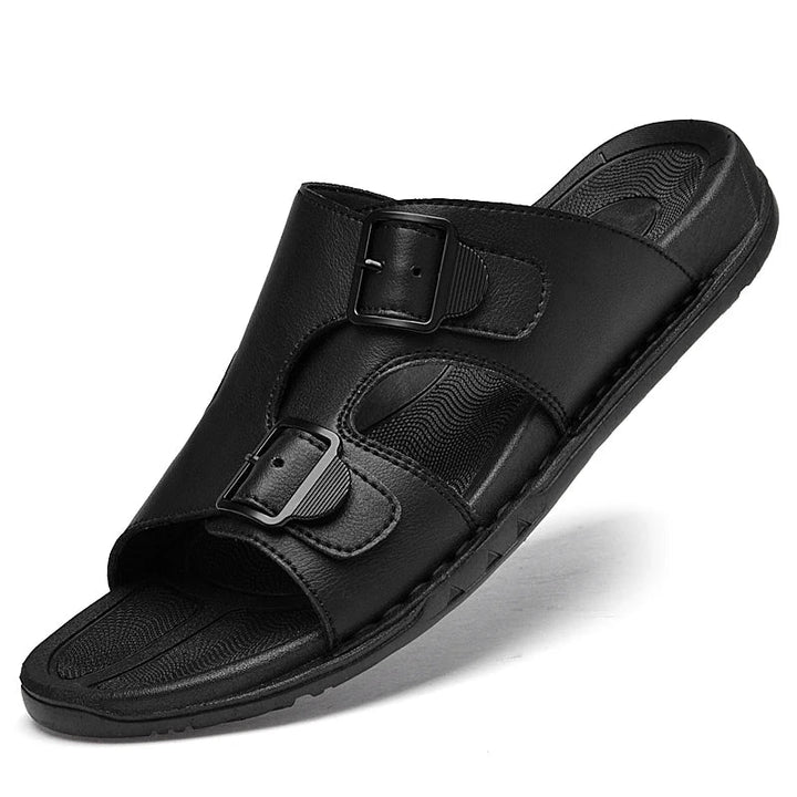 Crews Cowhide Leather Slide Sandals