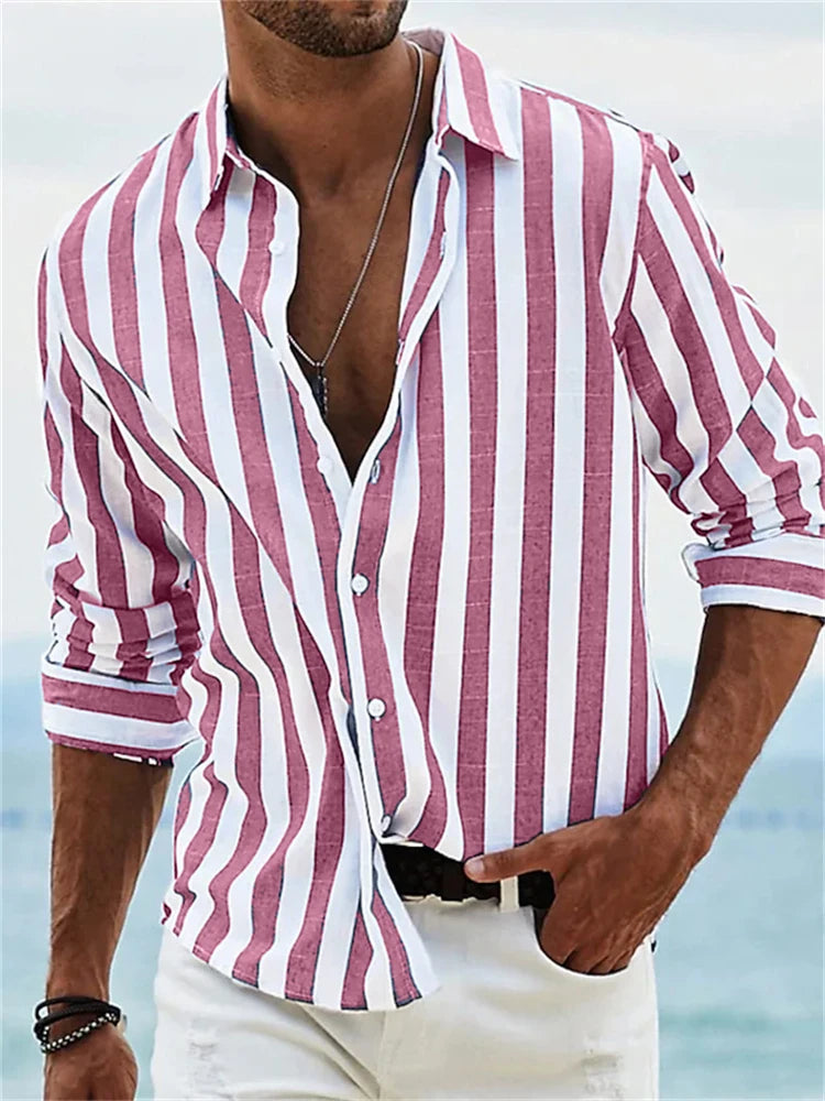 Sorrento Men's Striped Cotton Button-Up Shirt