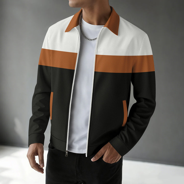 Valen Men's Waffle Knit Zip-Up Jacket
