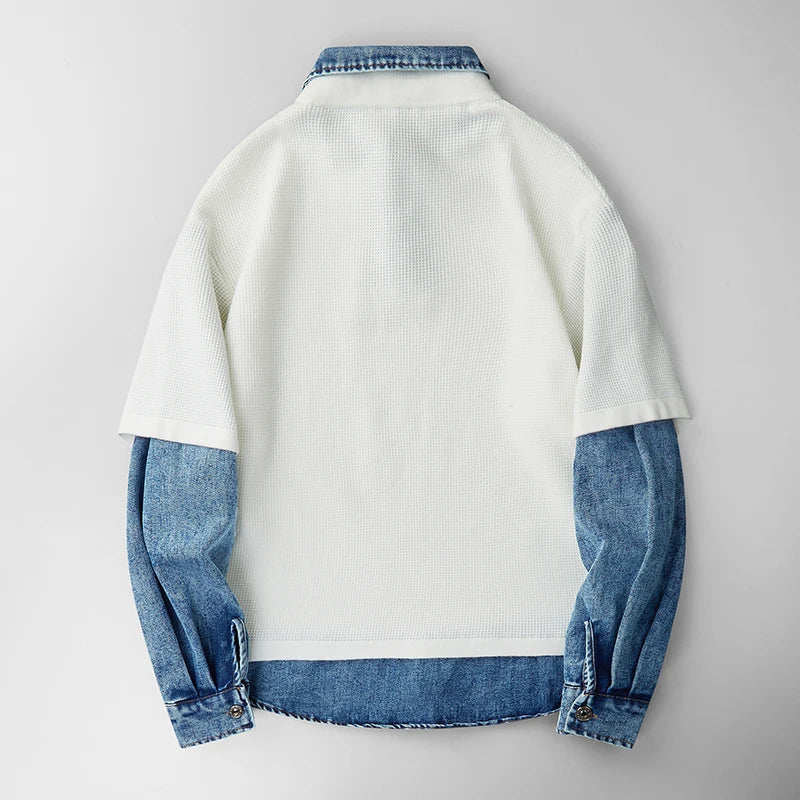Jaxon Men's Layered Denim Sweater