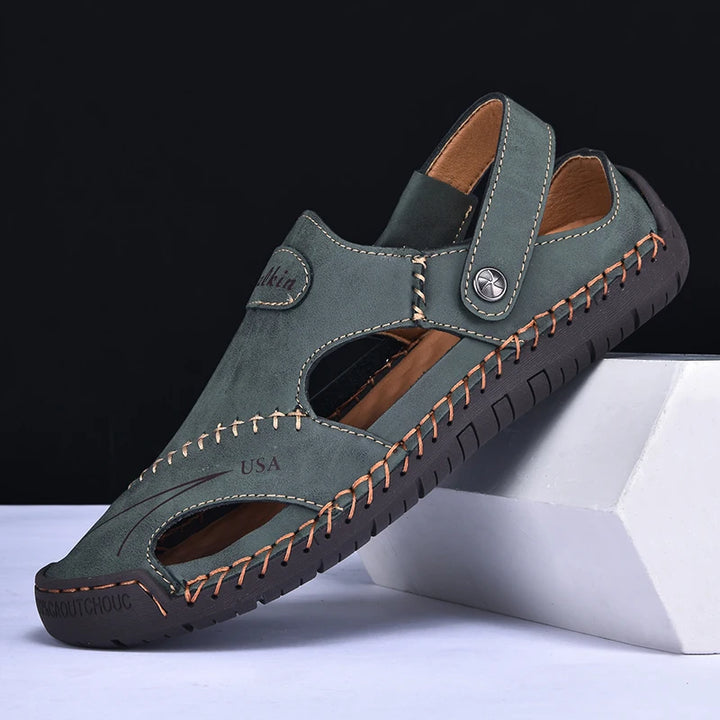Cordovan Genuine Leather Fisherman Sandals
