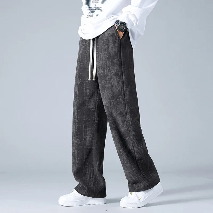 Vellova Men's Corduroy Wide-Leg Pants