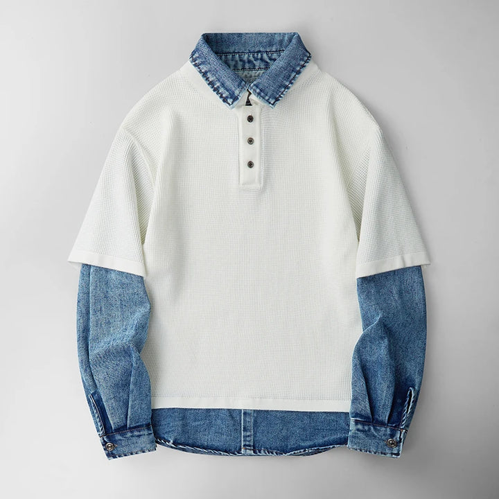 Jaxon Men's Layered Denim Sweater
