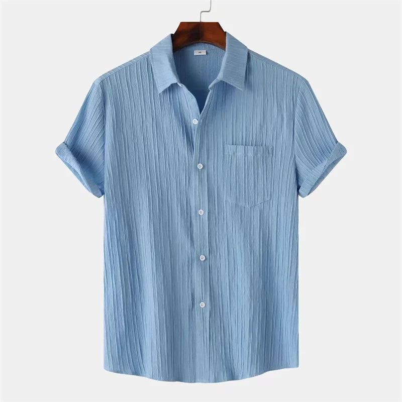 Hawthorne Men's Linen Short Sleeve Button Up Shirt