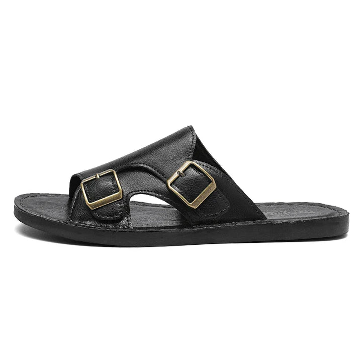 Holland Leather Buckle Slide Sandals