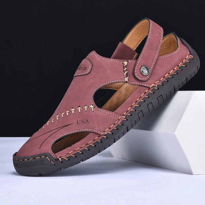 Cordovan Genuine Leather Fisherman Sandals
