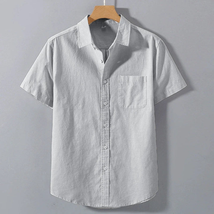 Colton Men's Breathable Cotton Short Sleeve Button Up Shirt