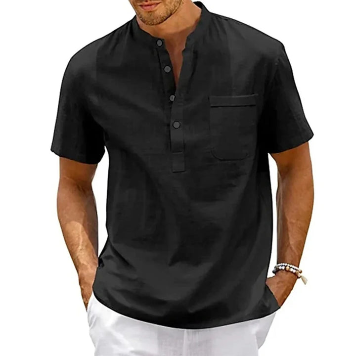 Vance Men's Linen Henley Shirt
