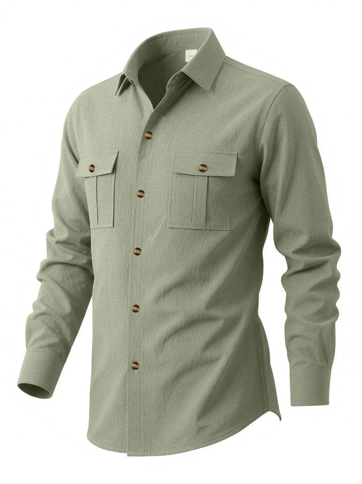 Barlow Men's Long Sleeve Linen Casual Shirt