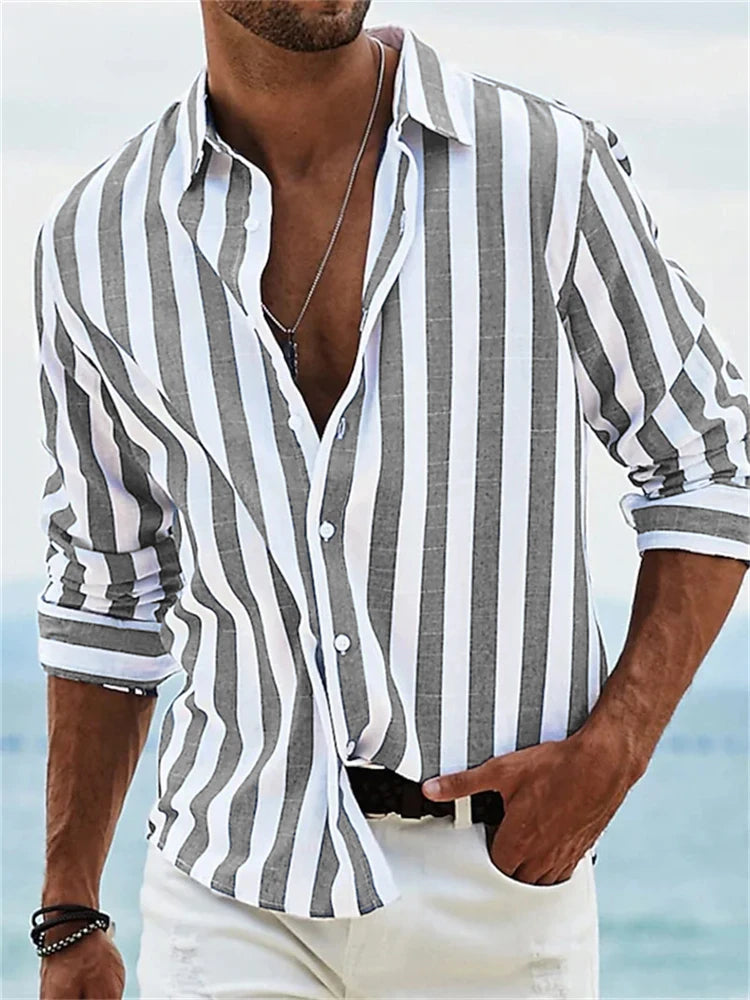 Sorrento Men's Striped Cotton Button-Up Shirt