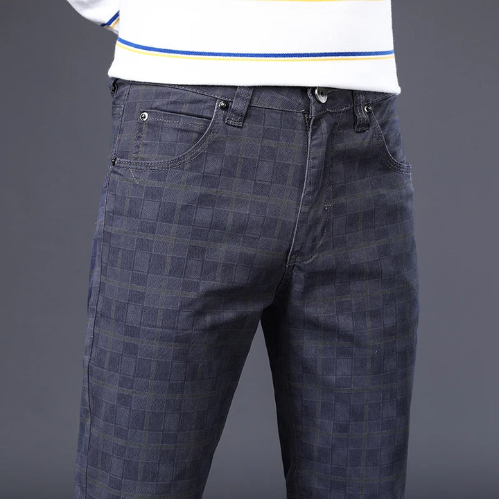 Sutton Men's Cotton Plaid Straight Leg Pants