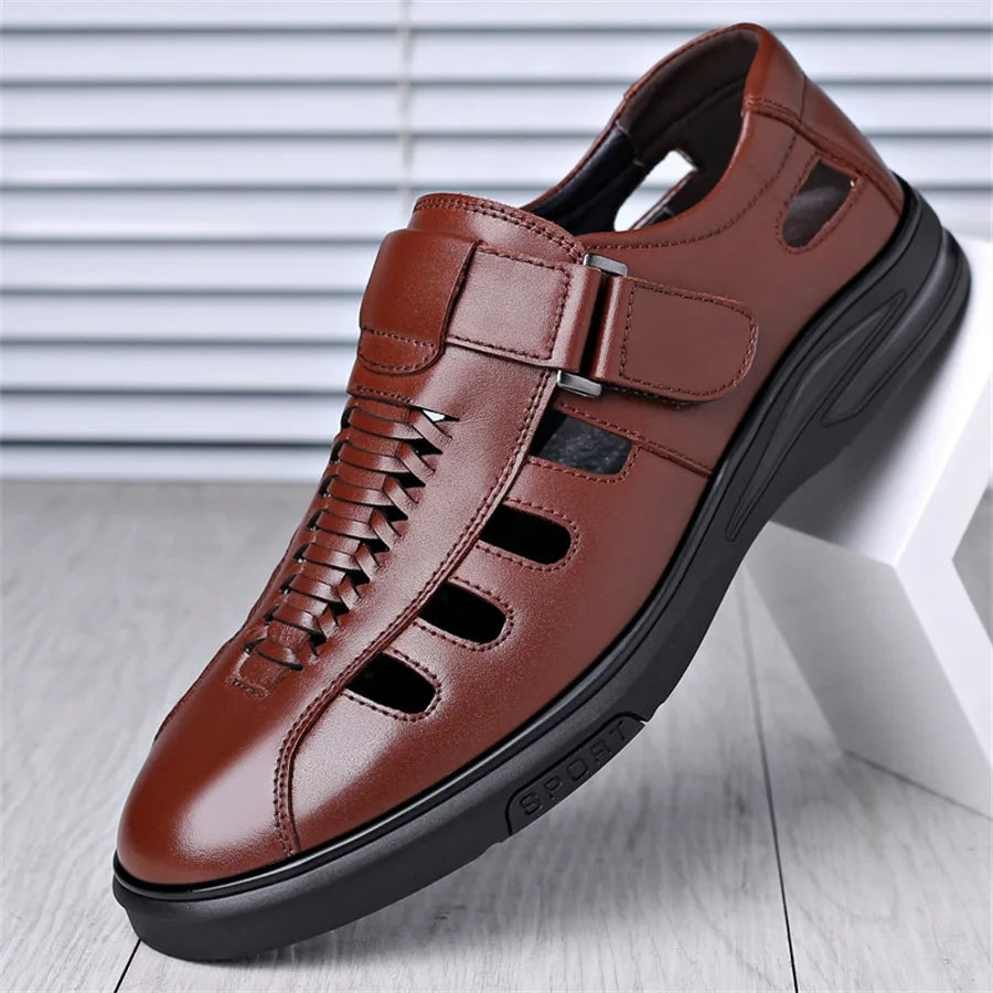 Bennett Closed-Toe Leather Sandals