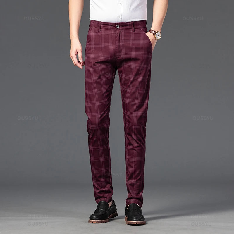 Harwick Men's Plaid Straight-Leg Trousers