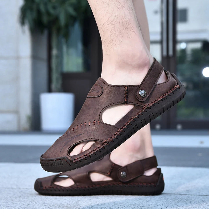 Cordovan Genuine Leather Fisherman Sandals