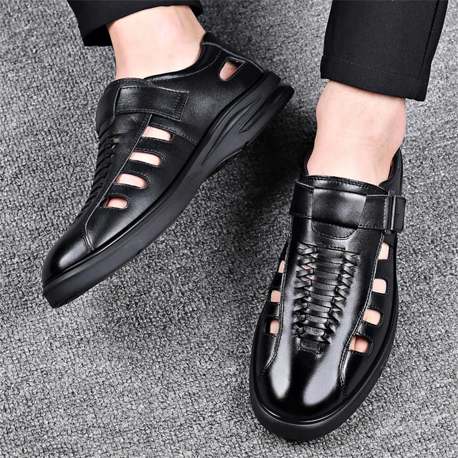 Bennett Closed-Toe Leather Sandals